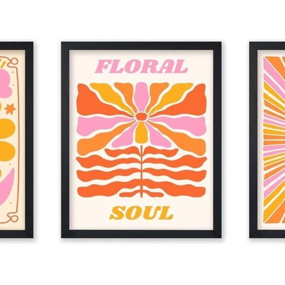 Floral Soul Art Print - Pink and Orange (061) - Picture 1 of 4